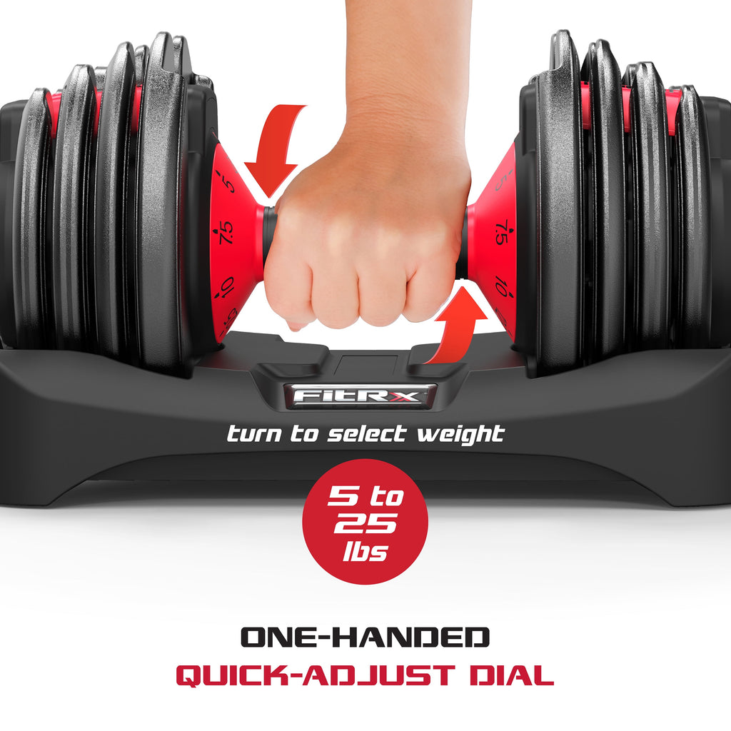 Adjustable Dumbbells 2-Pack, 25Lb Smartbell Dumbbell Set with 9-In-1 Quick-Select Weights, 2.5Lb Increments for Home Gym